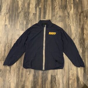 US Navy Full-Zip Physical Training Windbreaker Track PT Jacket Men's Size XL